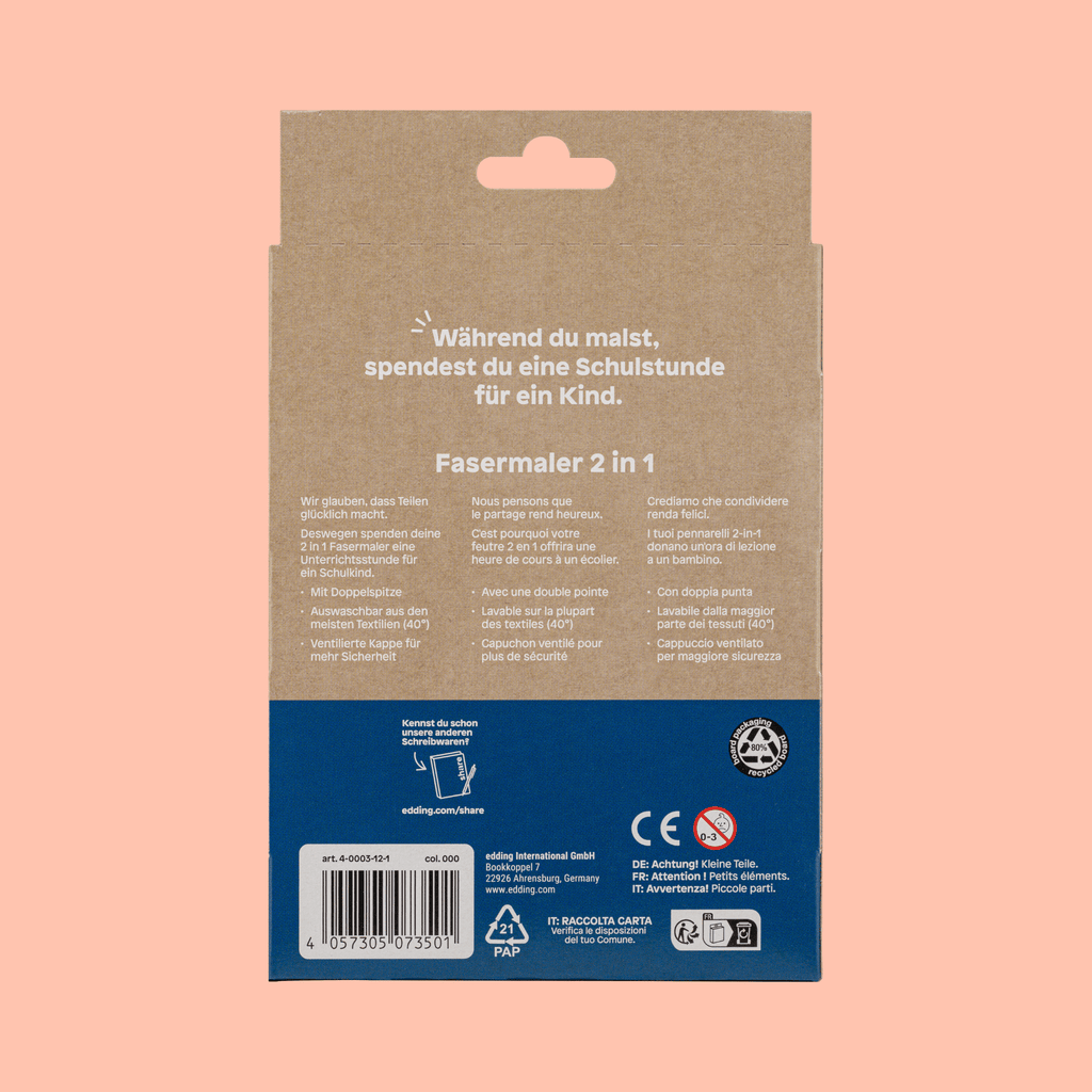 Fasermaler 2in1 sortiert basic 12er-Pack
