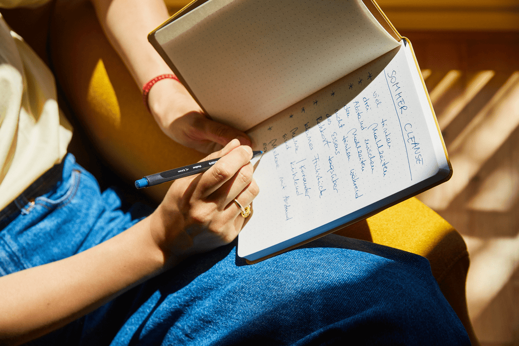 Notizbuch A5 punktkariert gelb