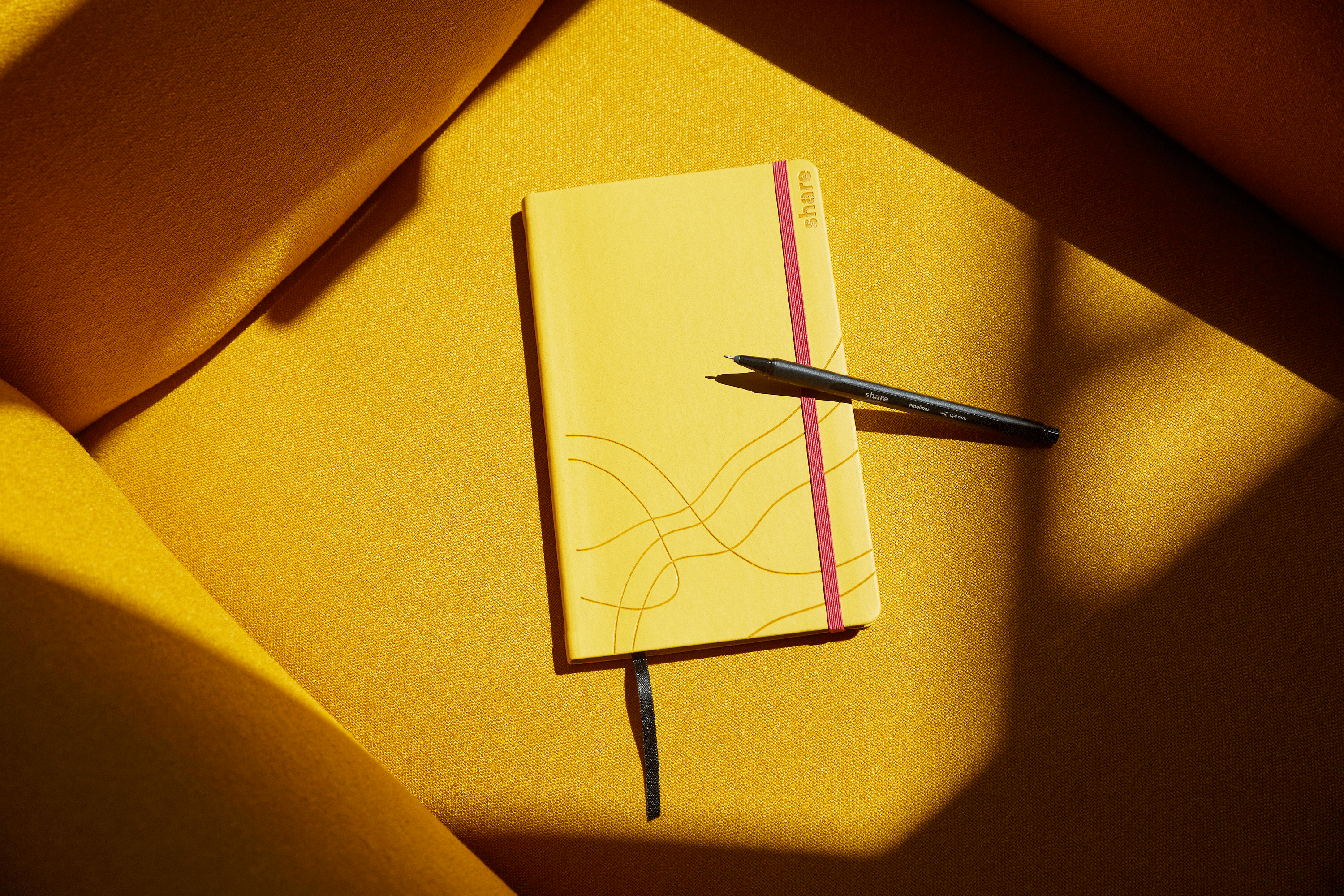 Notizbuch A5 punktkariert gelb