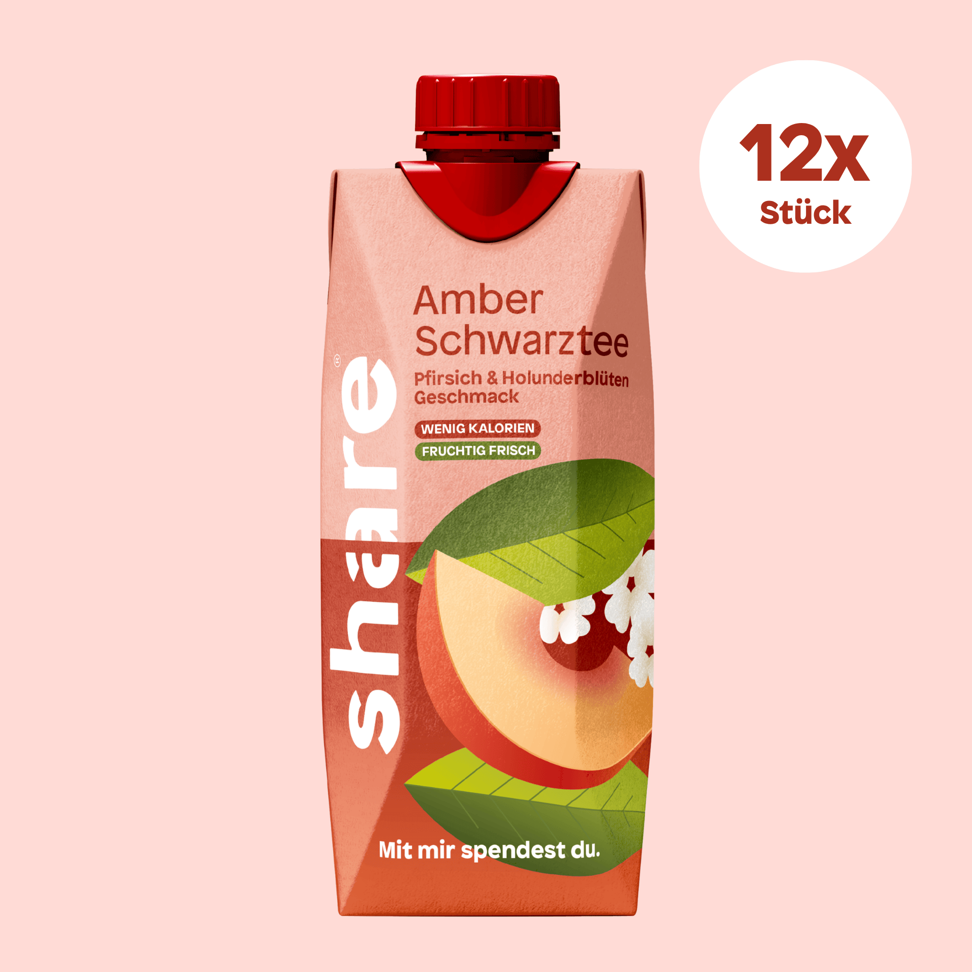 Bio Teegetränk Amber Schwarztee Pfirsich Holunderblüte