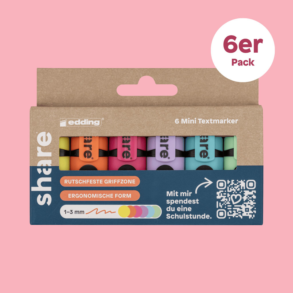 mini Textmarker 6er-Pack